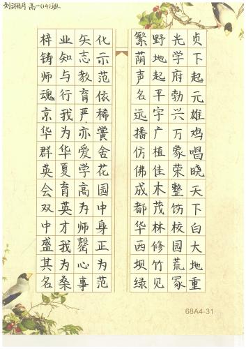 书写双中赋优秀作品之二